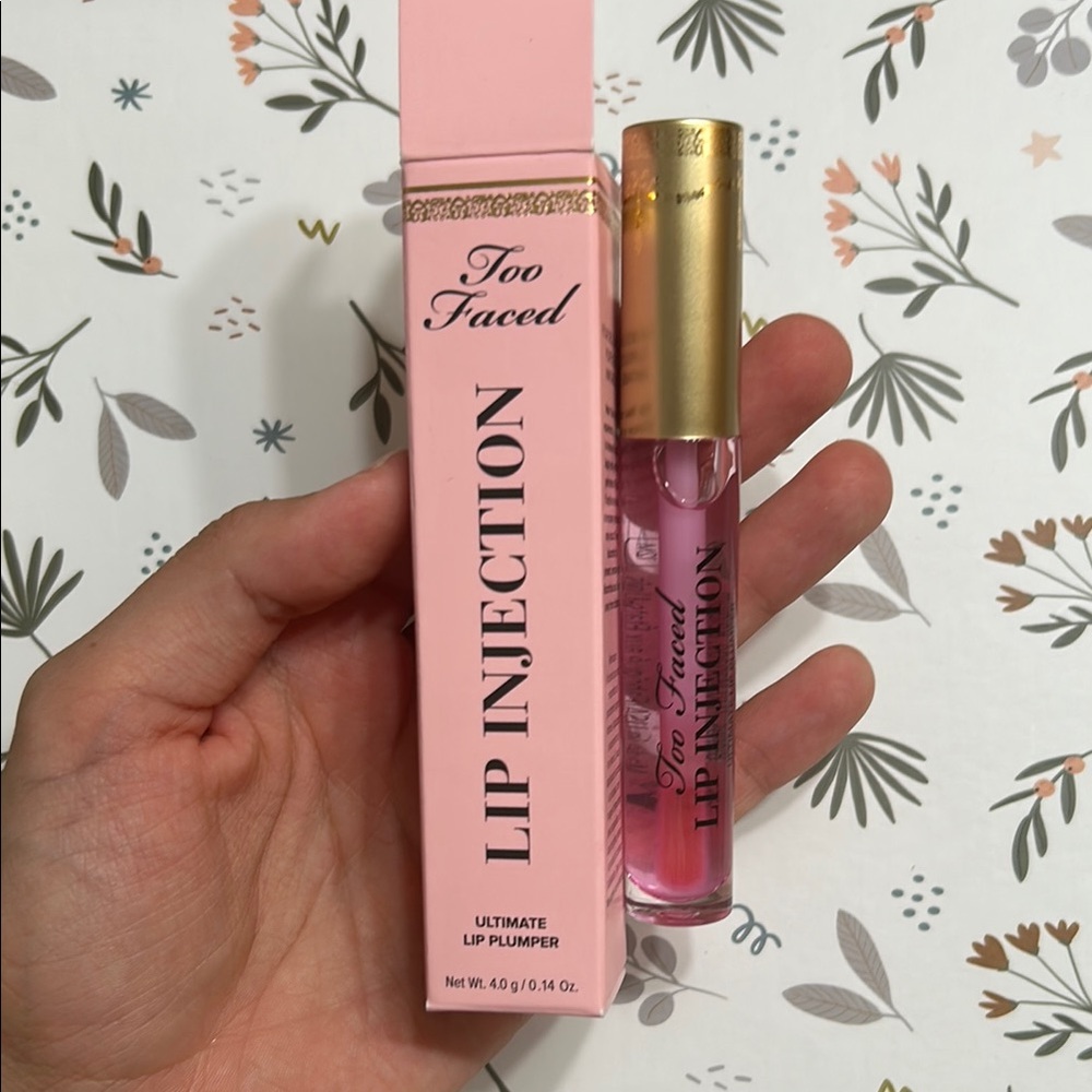 Too Faced Pink Lip Gloss with Shimmery Finish